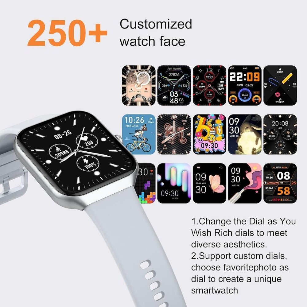 Men's Sliver Fitness Activity Tracke with Pedometer Comfortable Smartwatch - Picture 7 of 7